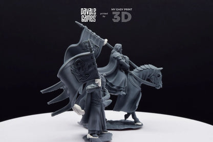 White Swan Rider Banner - Foot and Mounted - Davale Games - 3D Printed with high quality resin for LOTR/D&D games