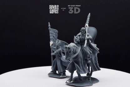 White Swan Rider Banner - Foot and Mounted - Davale Games - 3D Printed with high quality resin for LOTR/D&D games