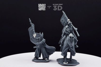 White Swan Rider Banner - Foot and Mounted - Davale Games - 3D Printed with high quality resin for LOTR/D&D games