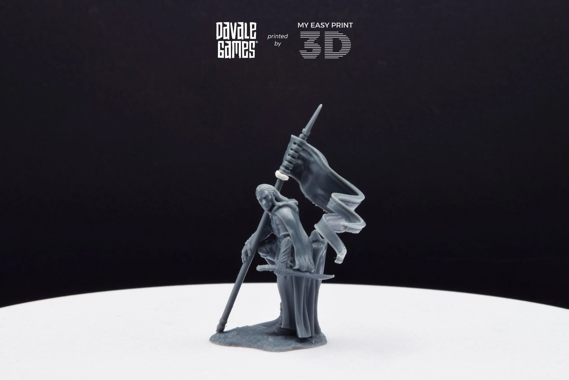 Forest Guardian with Banner - Galanthir Elves - Davale Games - 3D Printed with high quality resin for LOTR/D&D games