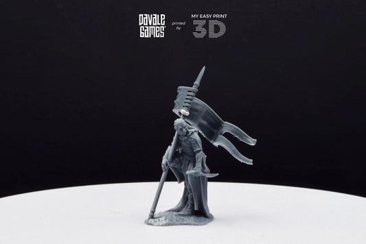 Forest Guardian with Banner - Galanthir Elves - Davale Games - 3D Printed with high quality resin for LOTR/D&D games