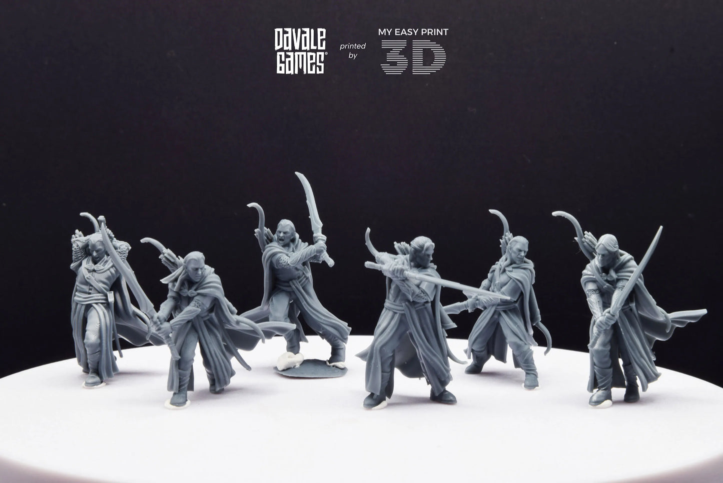 Galanthir Elves - Forest Guardians with Sword - Davale Games - 3D Printed with high quality resin for LOTR/D&D games