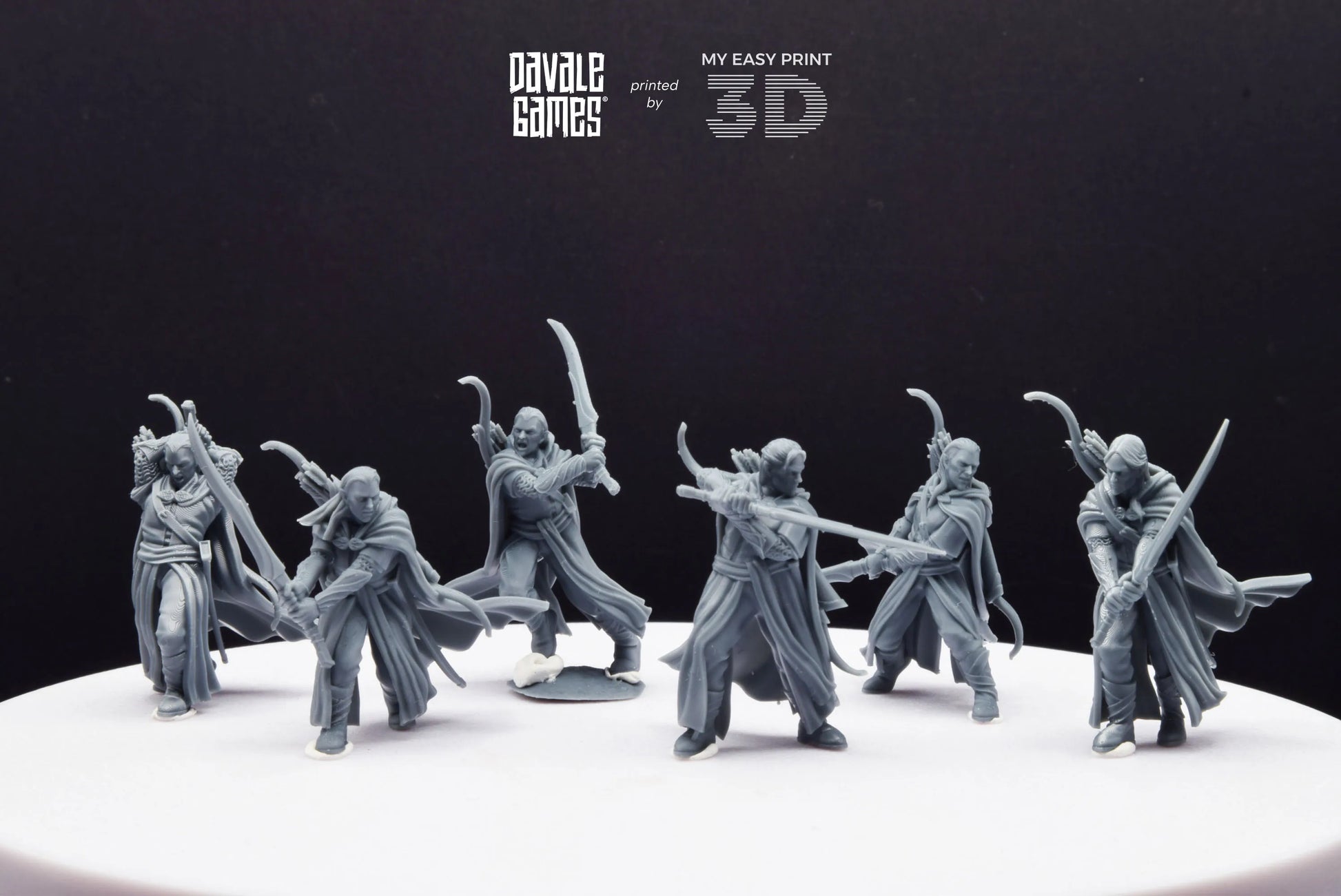 Galanthir Elves - Forest Guardians with Sword - Davale Games - 3D Printed with high quality resin for LOTR/D&D games