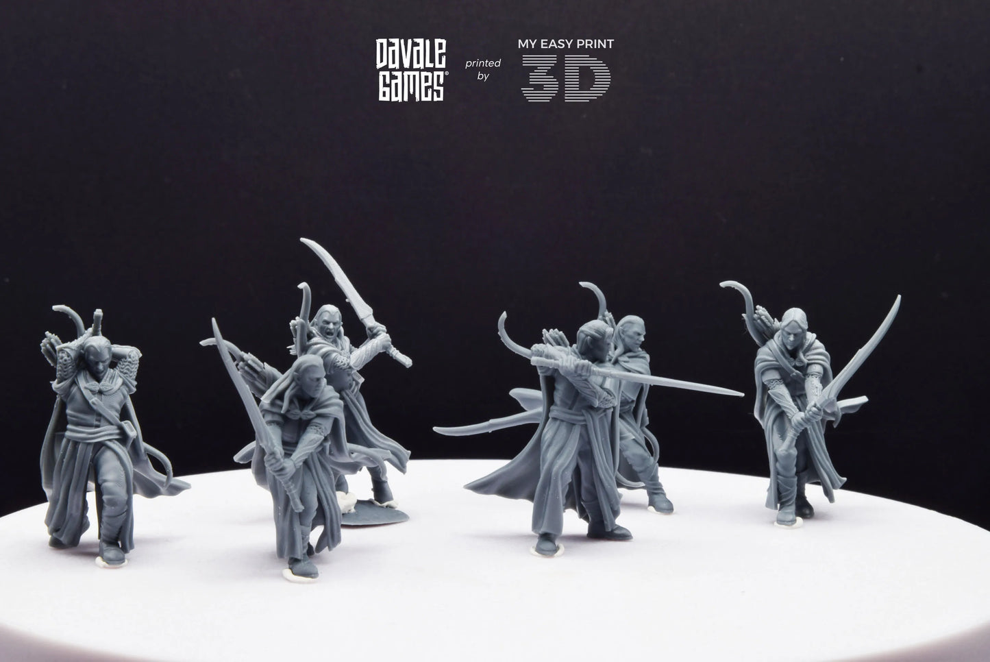 Galanthir Elves - Forest Guardians with Sword - Davale Games - 3D Printed with high quality resin for LOTR/D&D games