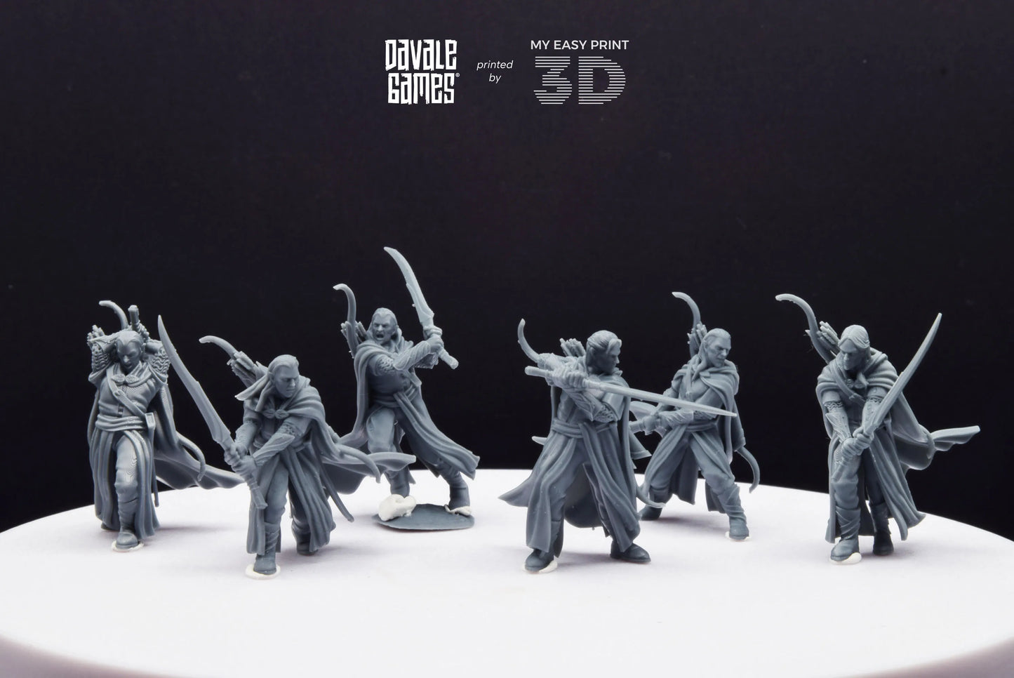 Galanthir Elves - Forest Guardians with Sword - Davale Games - 3D Printed with high quality resin for LOTR/D&D games