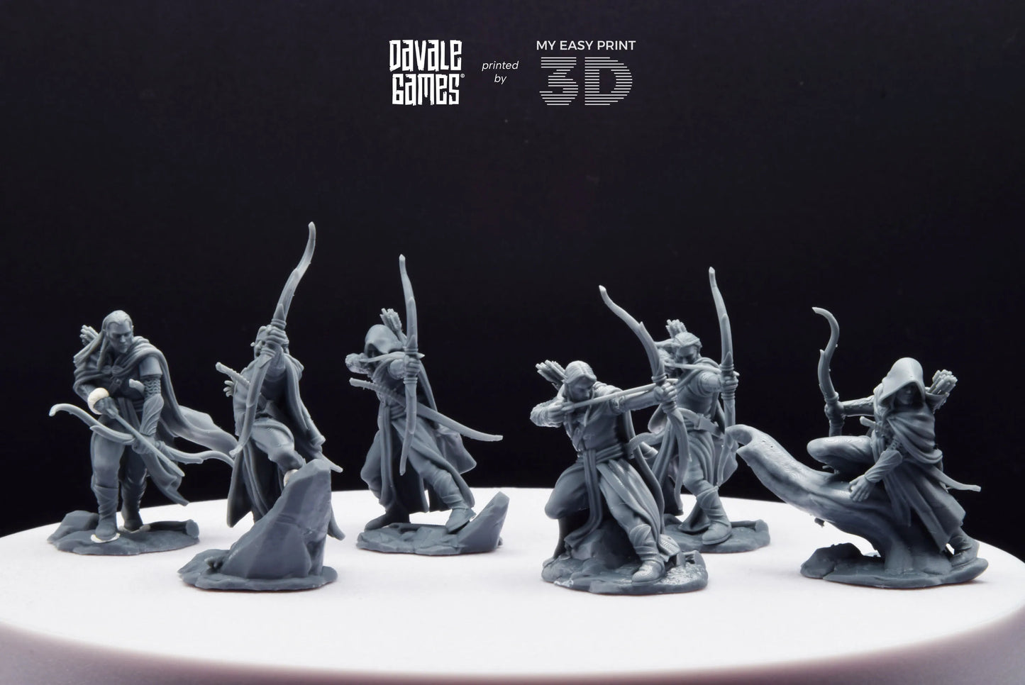 Galanthir Elves - Forest Guardians with Bow - Davale Games - 3D Printed with high quality resin for LOTR/D&D games