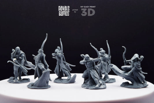 Galanthir Elves - Forest Guardians with Bow - Davale Games - 3D Printed with high quality resin for LOTR/D&D games