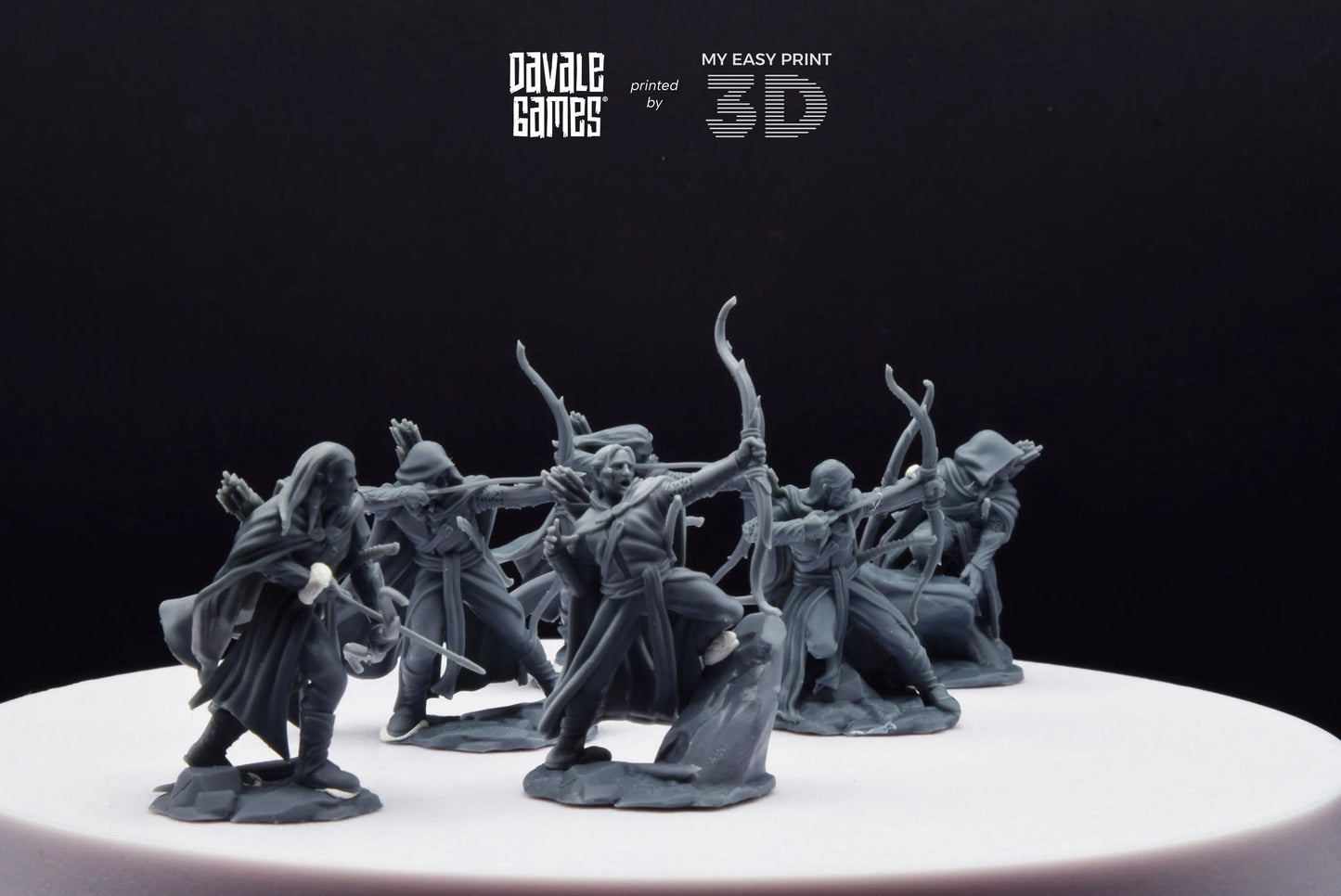 Galanthir Elves - Forest Guardians with Bow - Davale Games - 3D Printed with high quality resin for LOTR/D&D games