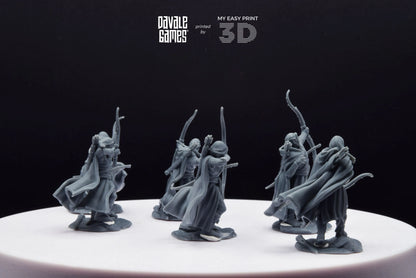 Galanthir Elves - Forest Guardians with Bow - Davale Games - 3D Printed with high quality resin for LOTR/D&D games