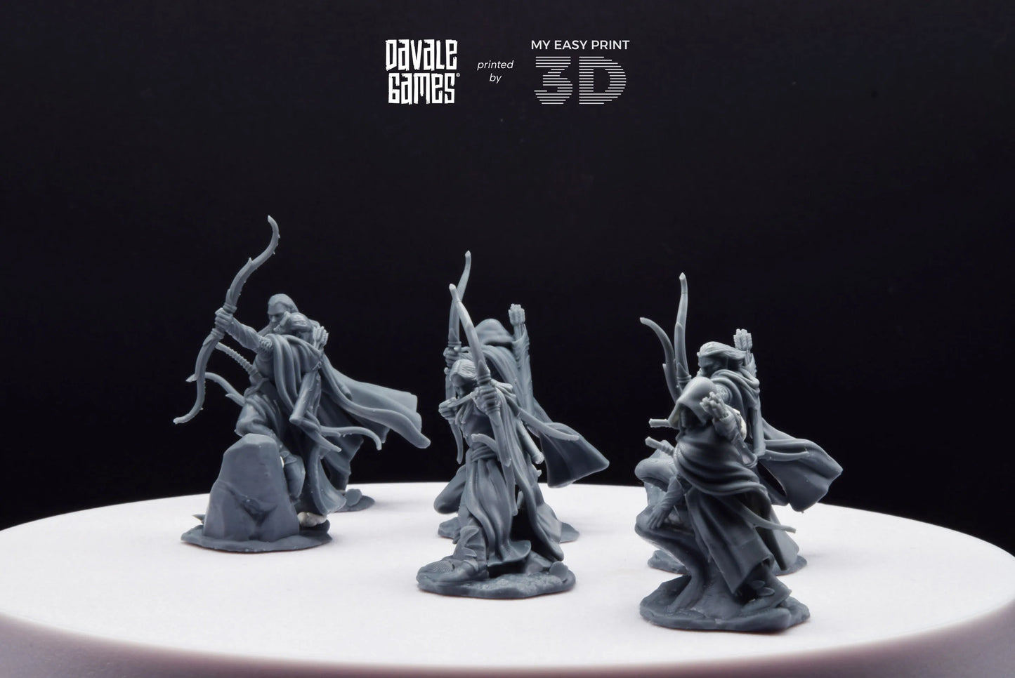 Galanthir Elves - Forest Guardians with Bow - Davale Games - 3D Printed with high quality resin for LOTR/D&D games