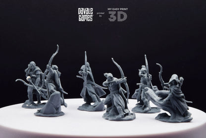 Galanthir Elves - Forest Guardians with Bow - Davale Games - 3D Printed with high quality resin for LOTR/D&D games
