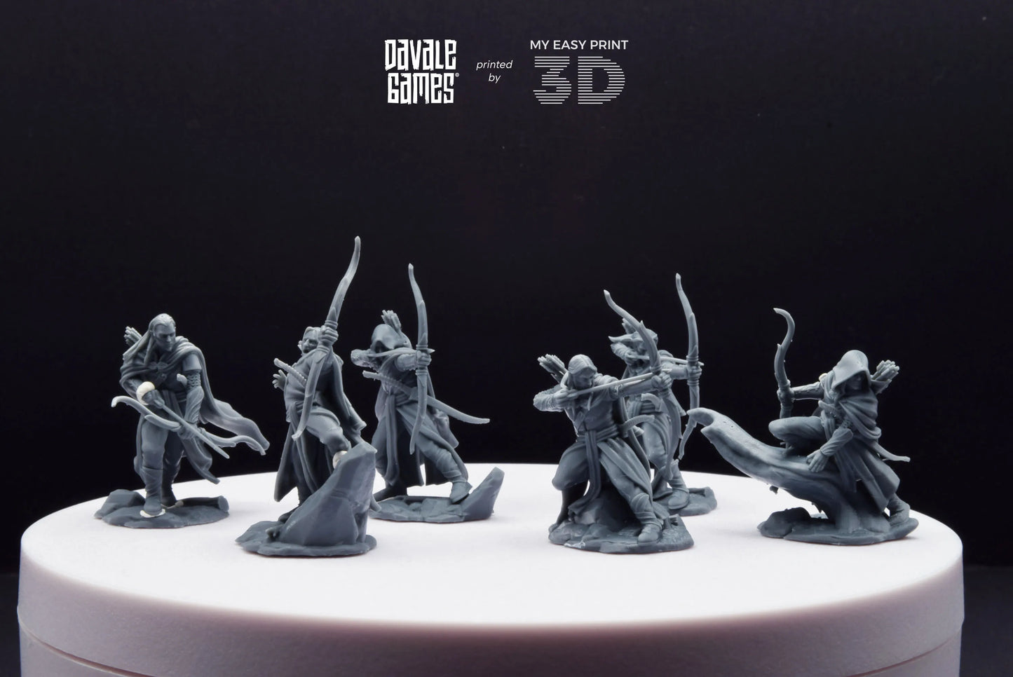 Galanthir Elves - Forest Guardians with Bow - Davale Games - 3D Printed with high quality resin for LOTR/D&D games