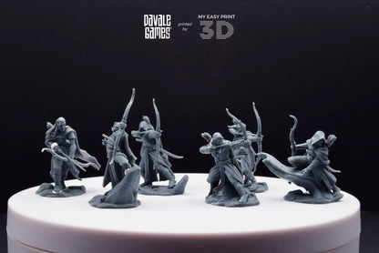 Galanthir Elves - Forest Guardians with Bow - Davale Games - 3D Printed with high quality resin for LOTR/D&D games