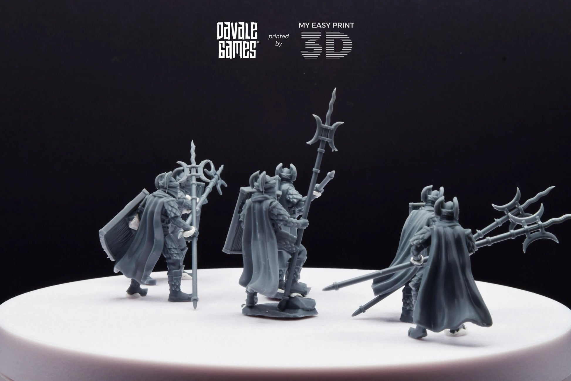 Dragon Army Elite Pikemen and Shield - Davale Games - 3D Printed with high quality resin for LOTR/D&D games