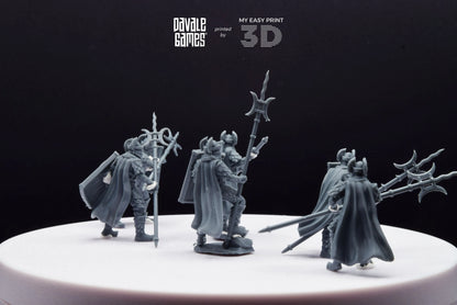 Dragon Army Elite Pikemen and Shield - Davale Games - 3D Printed with high quality resin for LOTR/D&D games
