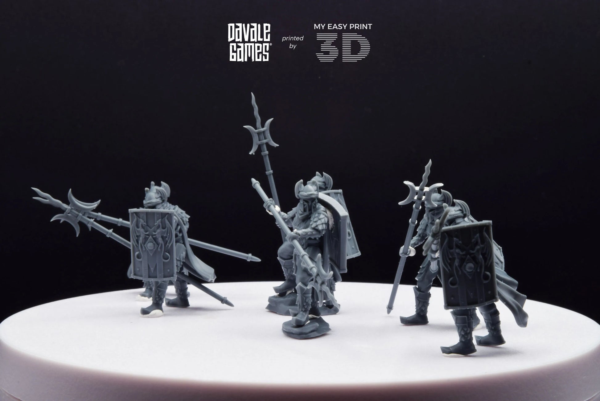 Dragon Army Elite Pikemen and Shield - Davale Games - 3D Printed with high quality resin for LOTR/D&D games