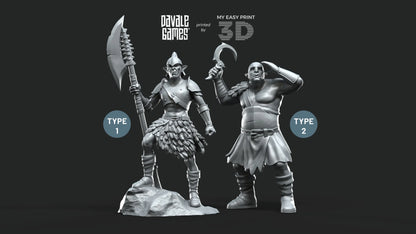 Shall & Krot. - Orcs Captains - Fellmount Reavers - Davale Games - 3D Printed with high quality resin for LOTR/D&D games
