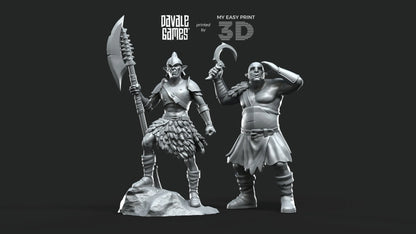 Shall & Krot. - Orcs Captains - Fellmount Reavers - Davale Games - 3D Printed with high quality resin for LOTR/D&D games