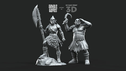 Shall & Krot. - Orcs Captains - Fellmount Reavers - Davale Games - 3D Printed with high quality resin for LOTR/D&D games