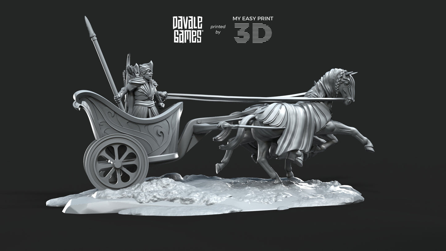 Charriot - Galanthir Elves - Davale Games - 3D Printed with high quality resin for LOTR/D&D games