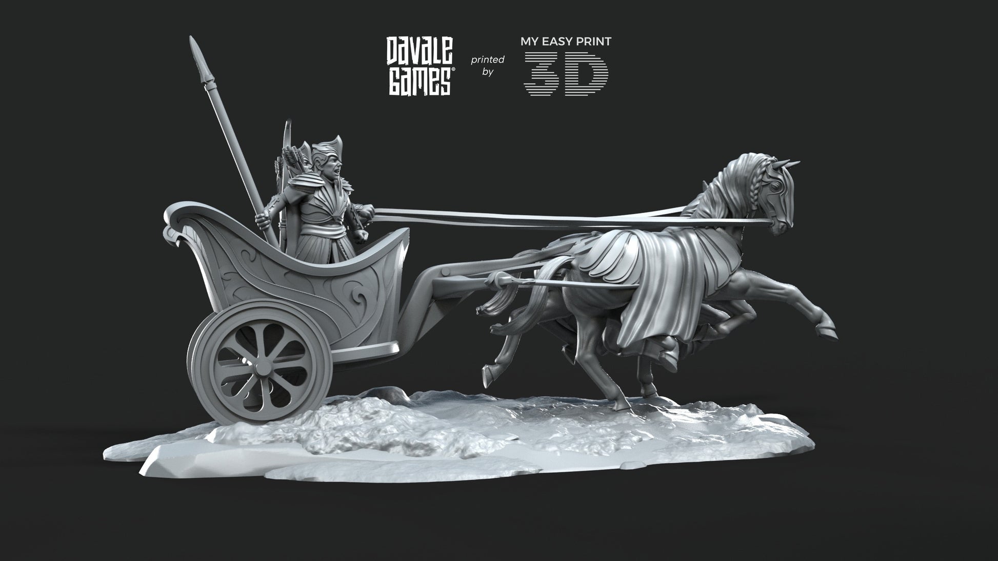 Charriot - Galanthir Elves - Davale Games - 3D Printed with high quality resin for LOTR/D&D games