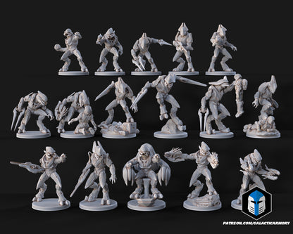 Halo Elites Miniatures - Galactic Armory - 3D Printed with High Quality Resin for Wargame/Skirmish/D&D