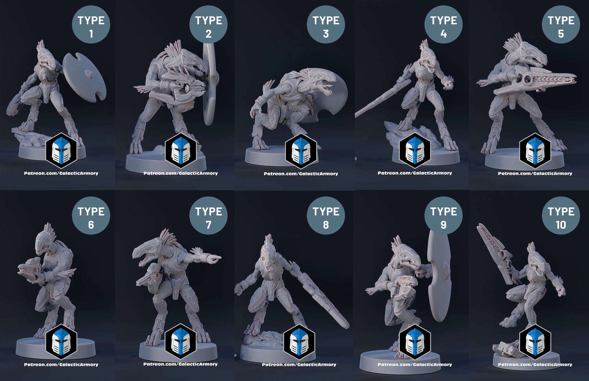 Halo Jackals Miniatures - Galactic Armory - 3D Printed with High Quality Resin for Wargame/Skirmish/D&D