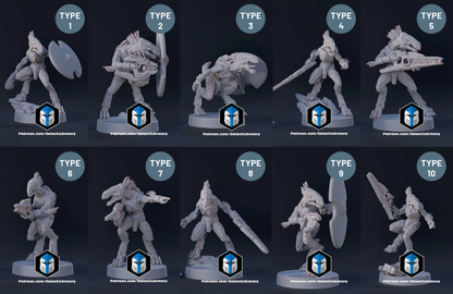 Halo Jackals Miniatures - Galactic Armory - 3D Printed with High Quality Resin for Wargame/Skirmish/D&D