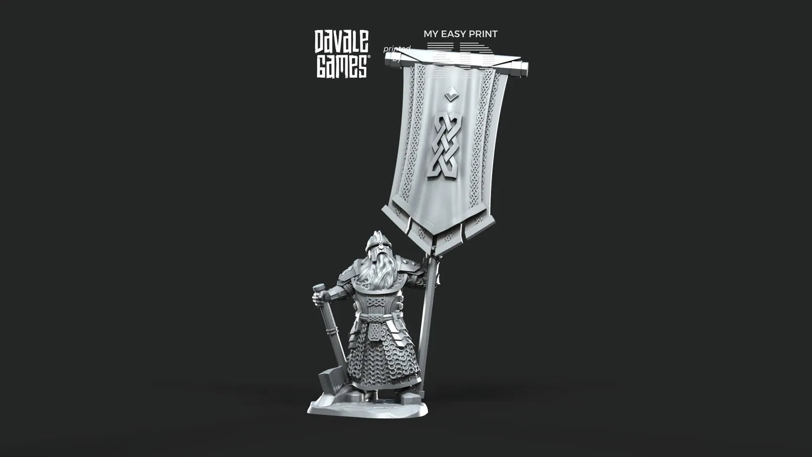 Kalak Dwarves Command Group - Davale Games - 3D Printed with high quality resin for LOTR/D&D games