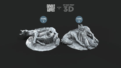 White Swan Riders Casualties - Davale Games - 3D Printed with high quality resin for LOTR/D&D games