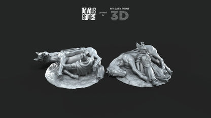 White Swan Riders Casualties - Davale Games - 3D Printed with high quality resin for LOTR/D&D games
