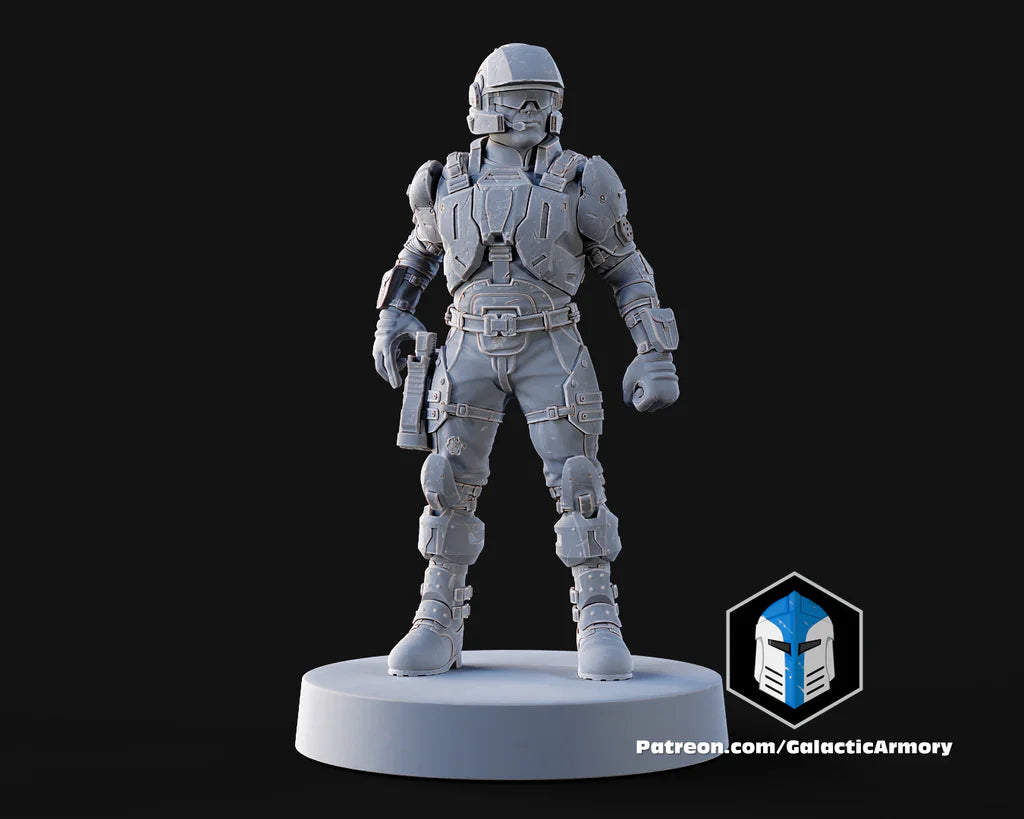 Halo UNSC Marine Miniatures - Galactic Armory - 3D Printed with High Quality Resin for Wargame/Skirmish/D&D