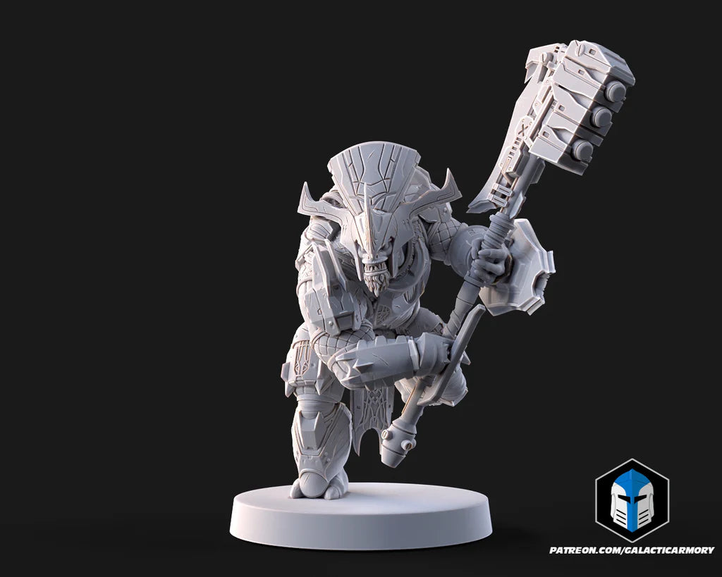 Halo Brute Chieftain Miniatures - Galactic Armory - 3D Printed with High Quality Resin for Wargame/Skirmish/D&D