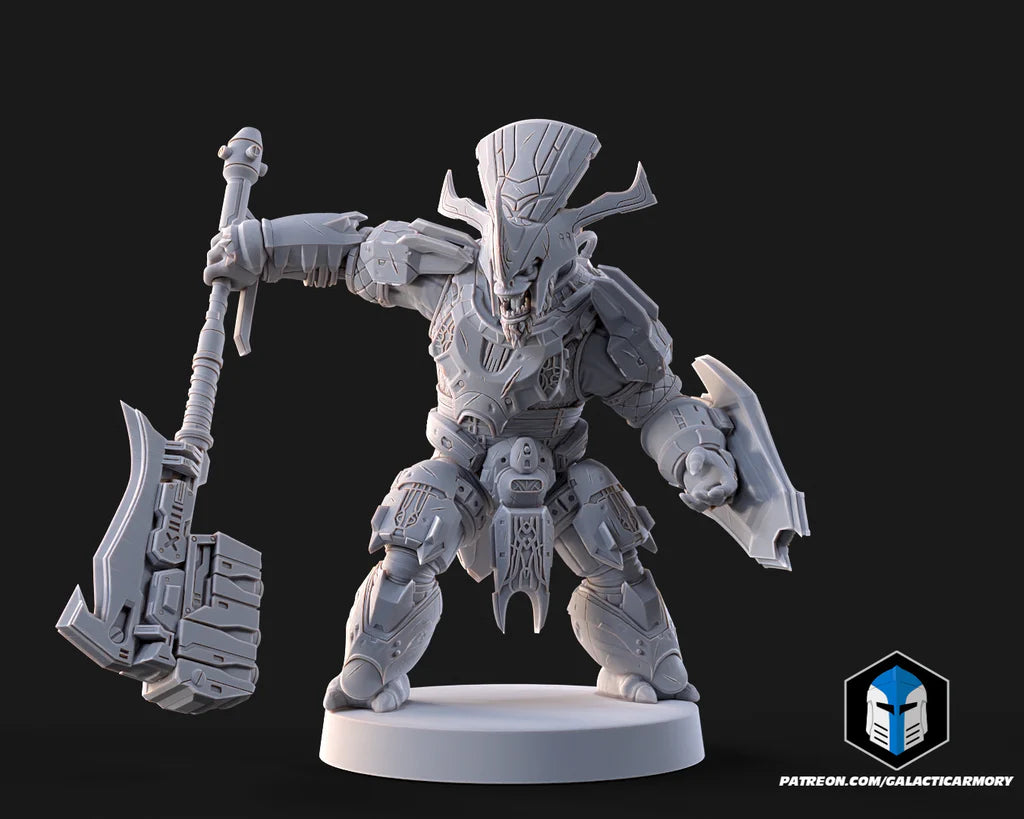 Halo Brute Chieftain Miniatures - Galactic Armory - 3D Printed with High Quality Resin for Wargame/Skirmish/D&D