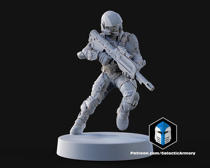 Halo UNSC Marine Miniatures - Galactic Armory - 3D Printed with High Quality Resin for Wargame/Skirmish/D&D