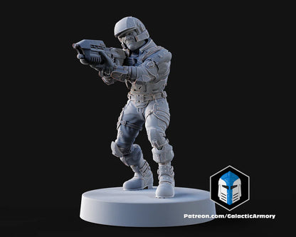 Halo UNSC Marine Miniatures - Galactic Armory - 3D Printed with High Quality Resin for Wargame/Skirmish/D&D