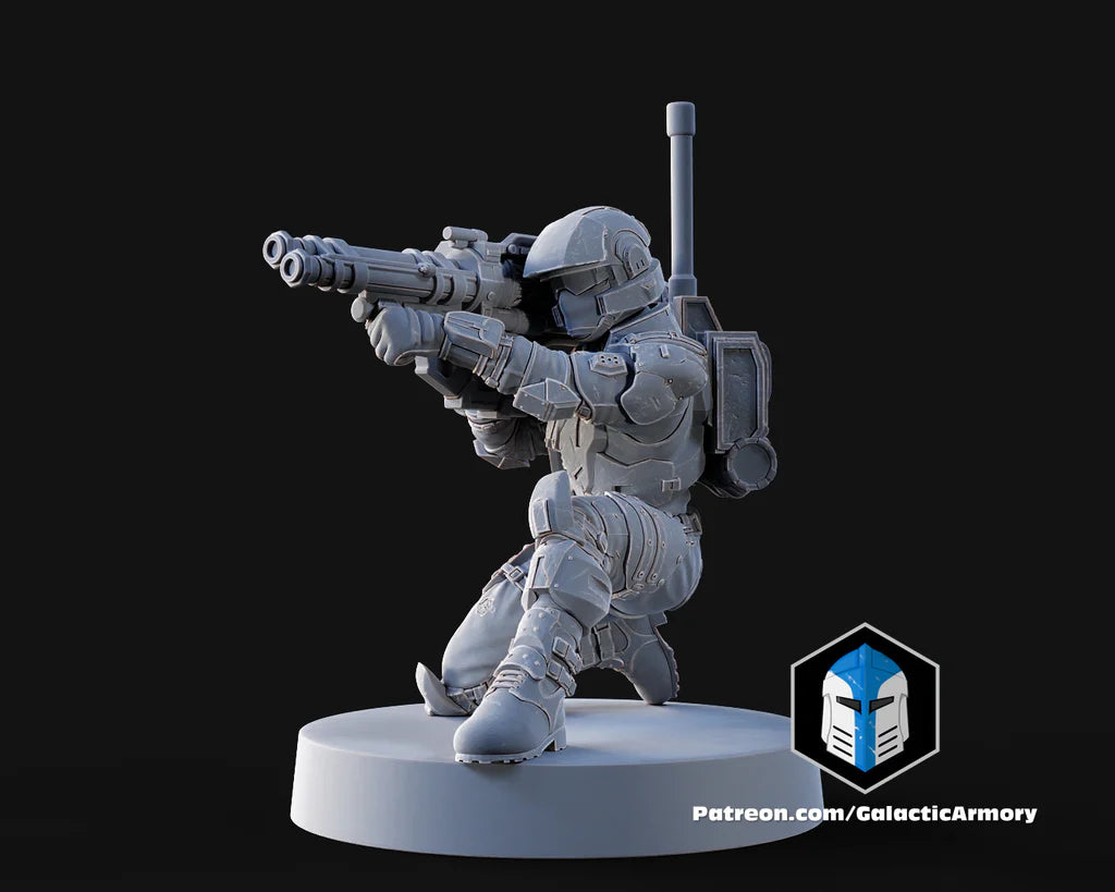 Halo UNSC Marine Miniatures - Galactic Armory - 3D Printed with High Quality Resin for Wargame/Skirmish/D&D