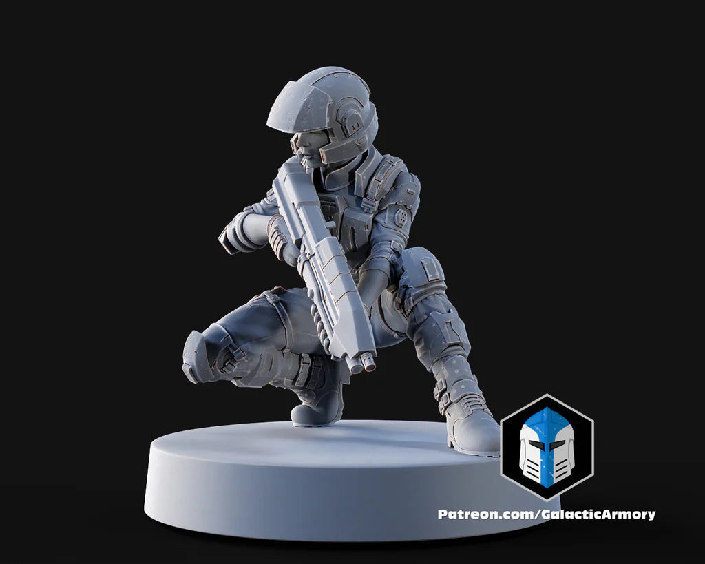 Halo UNSC Marine Miniatures - Galactic Armory - 3D Printed with High Quality Resin for Wargame/Skirmish/D&D