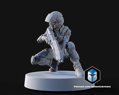 Halo UNSC Marine Miniatures - Galactic Armory - 3D Printed with High Quality Resin for Wargame/Skirmish/D&D
