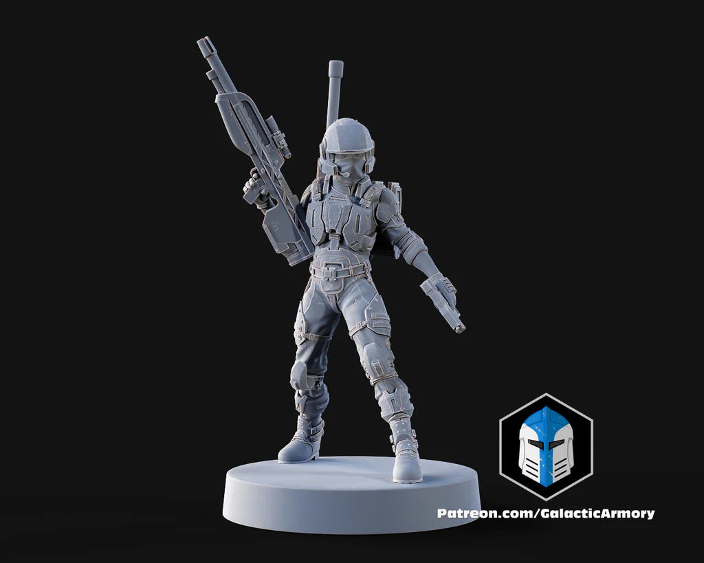 Halo UNSC Marine Miniatures - Galactic Armory - 3D Printed with High Quality Resin for Wargame/Skirmish/D&D