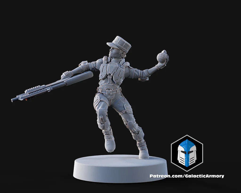 Halo UNSC Marine Miniatures - Galactic Armory - 3D Printed with High Quality Resin for Wargame/Skirmish/D&D