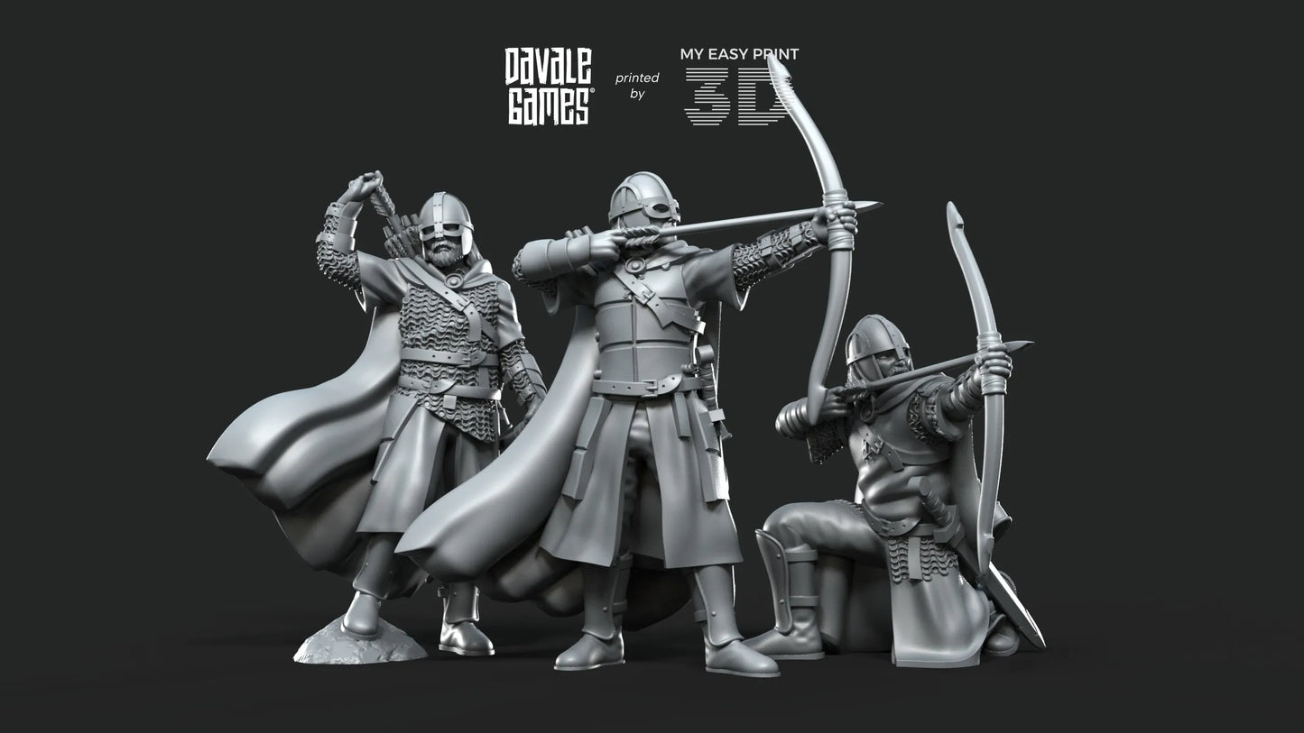 West Humans Archers - Davale Games - 3D Printed with high quality resin for LOTR/D&D games