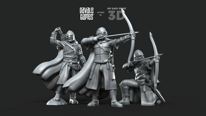 West Humans Archers - Davale Games - 3D Printed with high quality resin for LOTR/D&D games