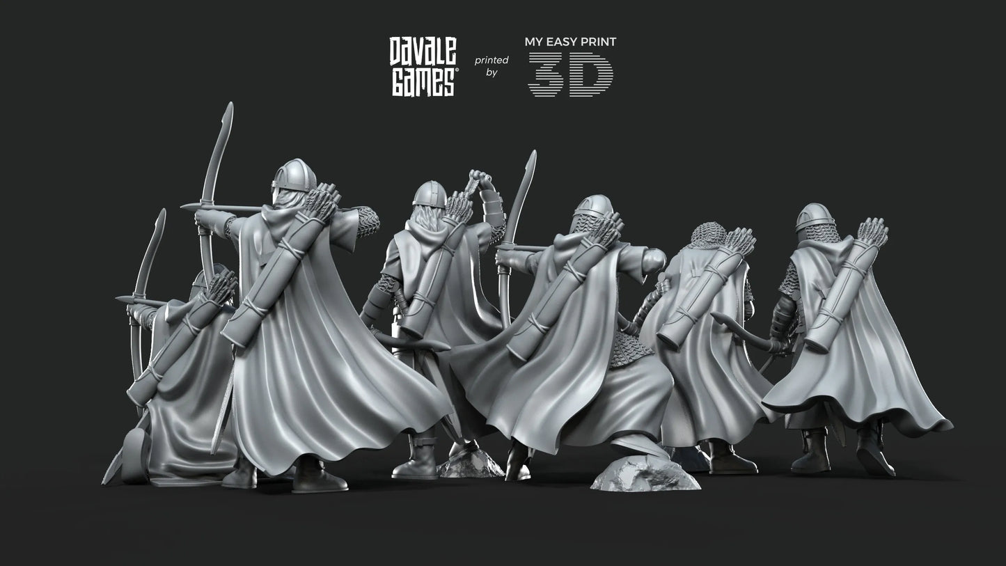 West Humans Archers - Davale Games - 3D Printed with high quality resin for LOTR/D&D games