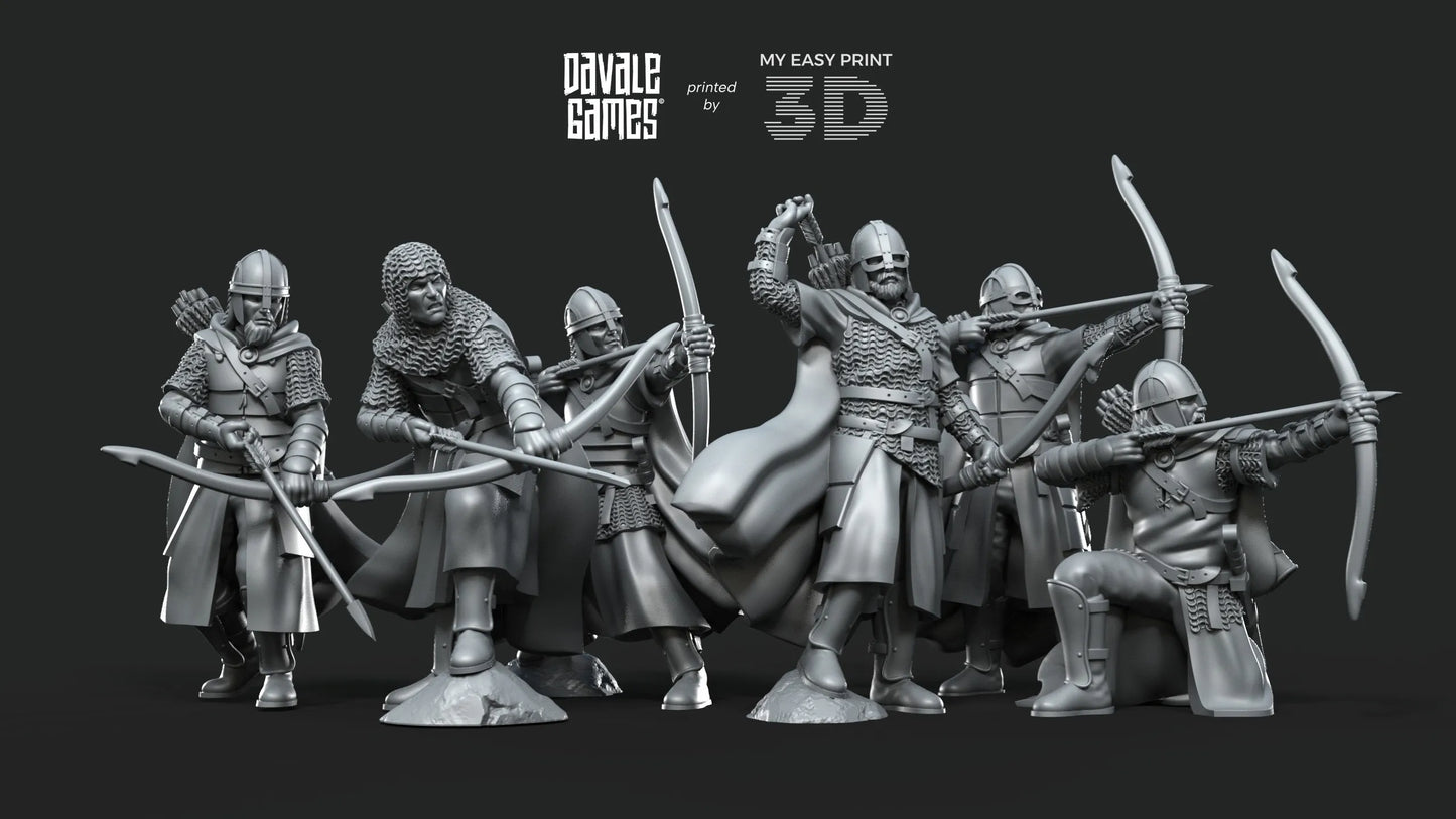 West Humans Archers - Davale Games - 3D Printed with high quality resin for LOTR/D&D games