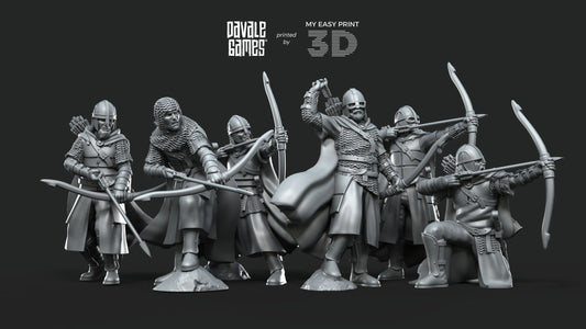 West Humans Archers - Davale Games - 3D Printed with high quality resin for LOTR/D&D games