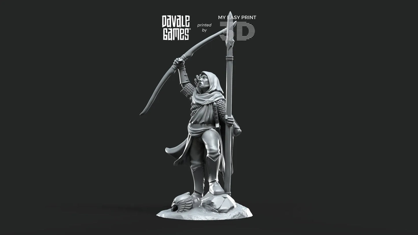 White Swan - Danher on foot - Davale Games - 3D Printed with high quality resin for LOTR/D&D games