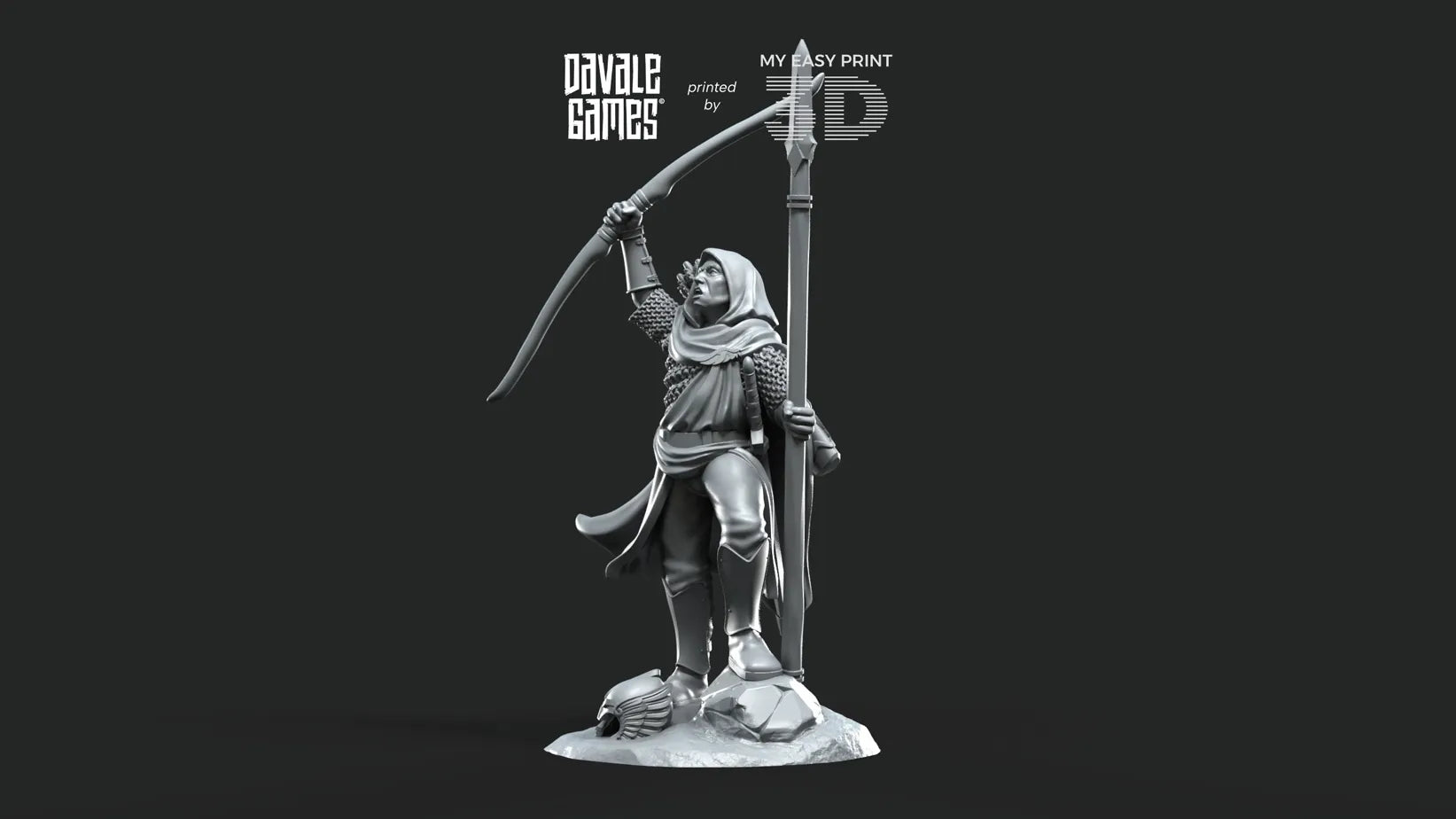 White Swan - Danher on foot - Davale Games - 3D Printed with high quality resin for LOTR/D&D games