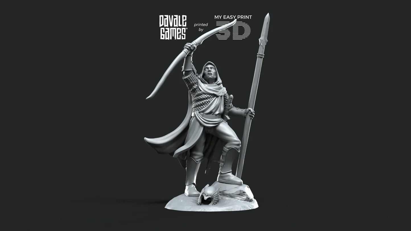 White Swan - Danher on foot - Davale Games - 3D Printed with high quality resin for LOTR/D&D games