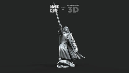White Swan - Swan Warrior Captain - Davale Games - 3D Printed with high quality resin for LOTR/D&D games